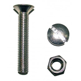 28 boulons tête fraisée fendue acier zingué 3x25mm