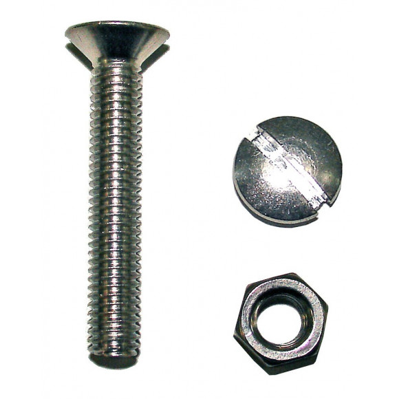 28 boulons tête fraisée fendue acier zingué 3x25mm