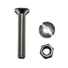 6 boulons tête fraisée fendue acier zingué 6x40mm