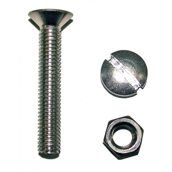 16 boulons tête fraisée fendue acier zingué 4x30mm