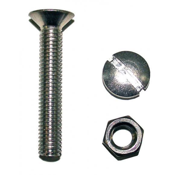 14 boulons tête fraisée fendue acier zingué 5x25mm