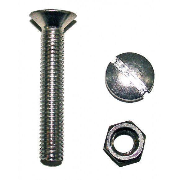 10 boulons tête fraisée fendue acier zingué 6x20mm