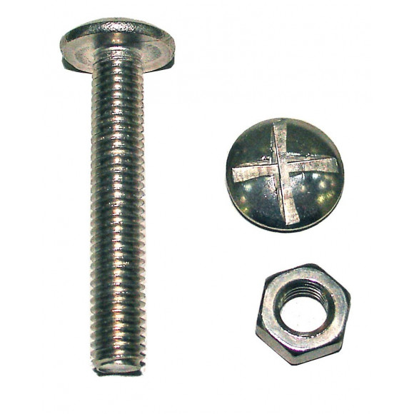 4 boulons poêlier acier zingué 6x80mm