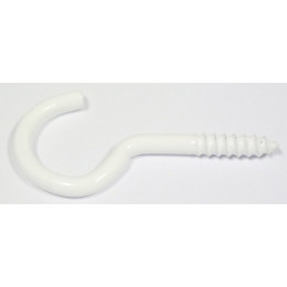 12 crochets d'armoire plastique blanc 2.25x10mm