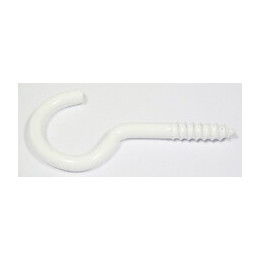 6 crochets d'armoire plastique blanc 3.5x20mm