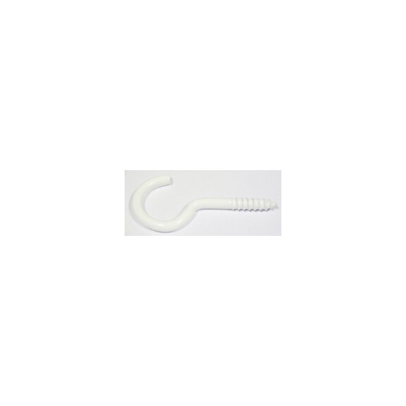 6 crochets d'armoire plastique blanc 3.5x20mm