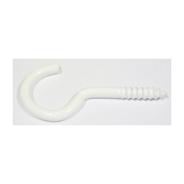 10 crochets d'armoire plastique blanc 2.5x10mm