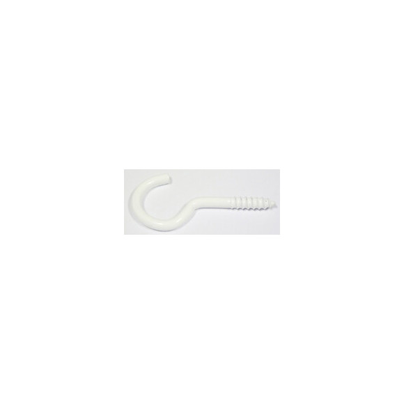 12 crochets d'armoire plastique blanc 2.25x10mm