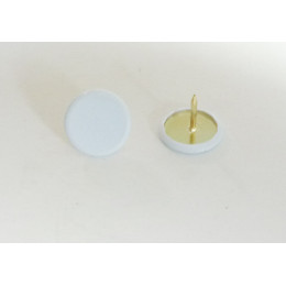 70 punaises acier plastifié blanc 10mm