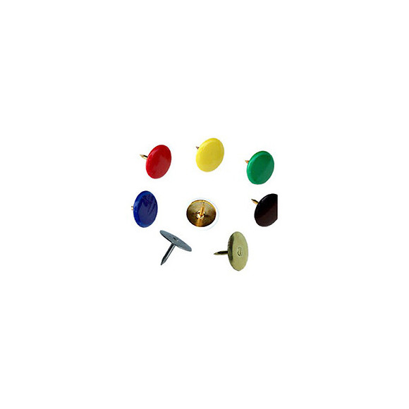 70 punaises acier plastifié assorti 10mm