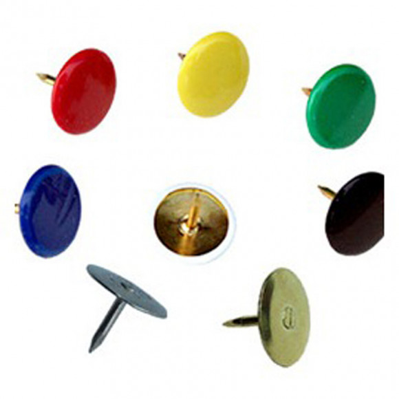 70 punaises acier plastifié assorti 10mm