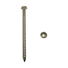 500g pointes annelées tête ronde bombée inox A4 L.50mm