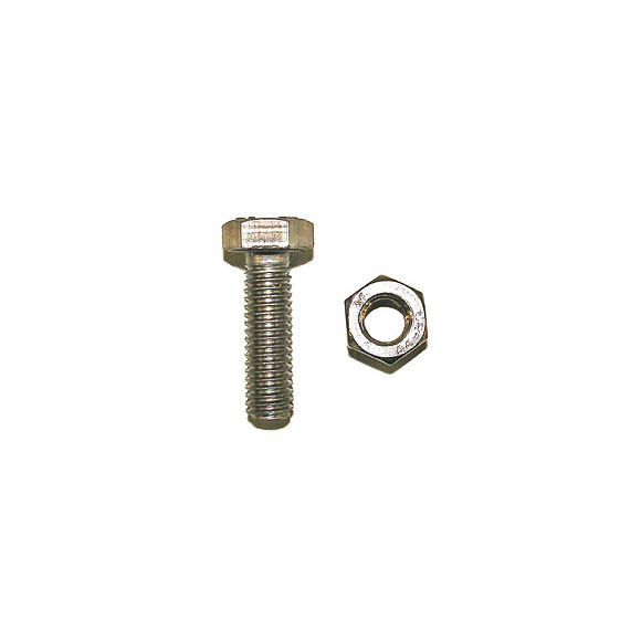 2 boulons tête hexagonale inox A4 10x80mm