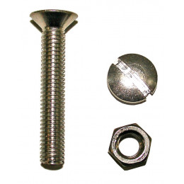 5 boulons tête fraisée fendue inox A4 6x60mm