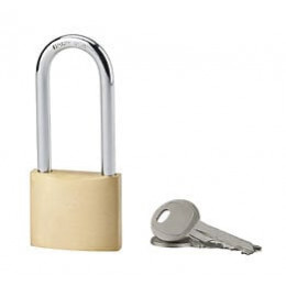 Cadenas laiton 40mm anse 1/2 haute acier 2 clés