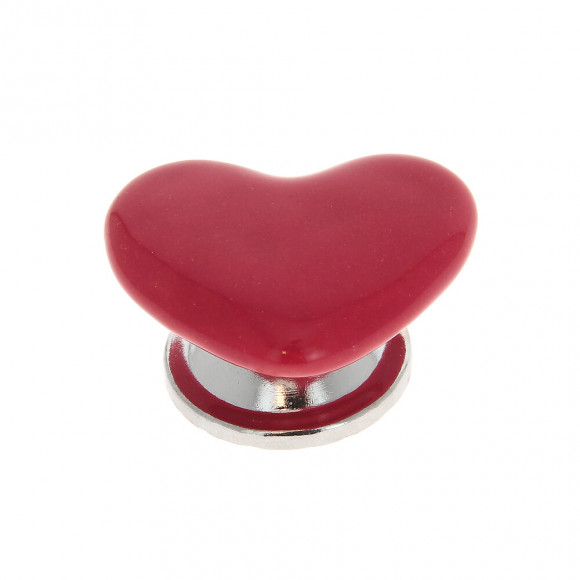 Lot 4 boutons coeur céramique rouge