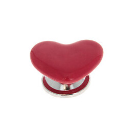 Lot 4 boutons coeur céramique rouge