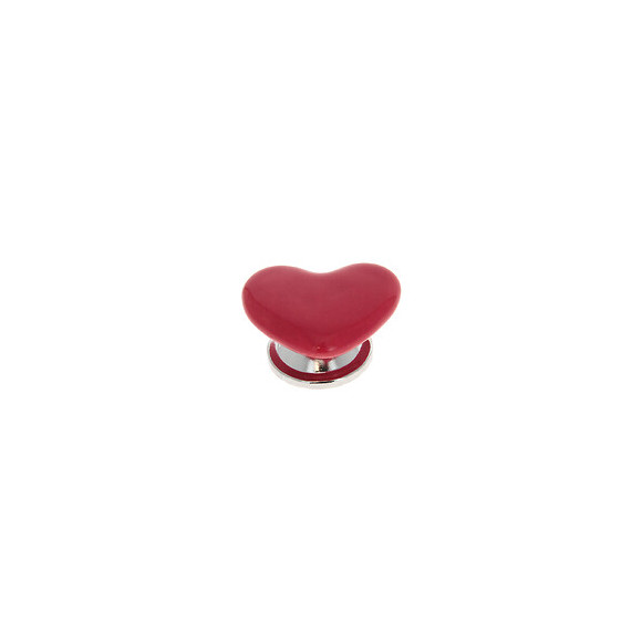 Lot 4 boutons coeur céramique rouge