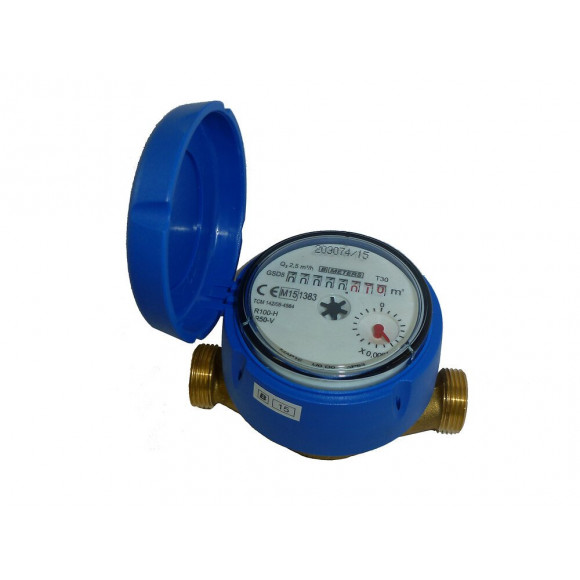 Compteur eau froide mâle 20x27mm qn1,5mm - long. 110mm