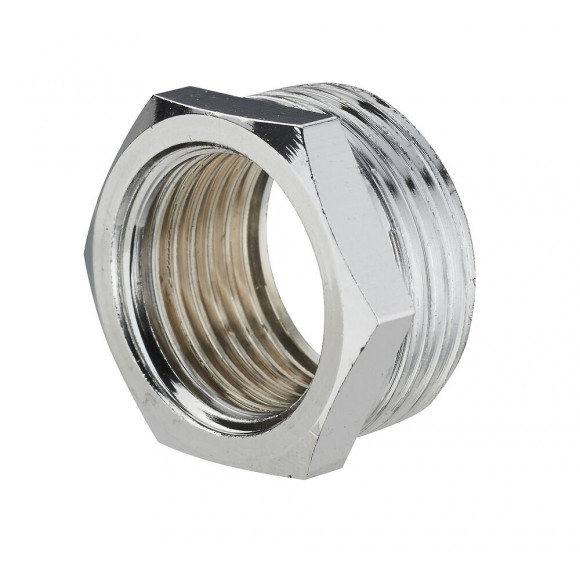 Réduction chromée brut externe M. 15x21mm F. 5x10mm