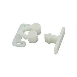 Loqueteau clips plastique blanc 31x9mm - 2 pièces