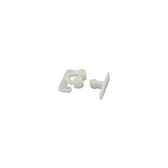 Loqueteau clips plastique blanc 31x9mm - 2 pièces