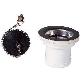 Bonde pour évier inox sans trop-plein diamètre 50mm