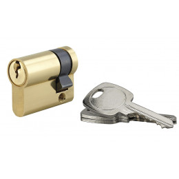 Cylindre profil laiton 5 goupilles 30x10mm 3 clés