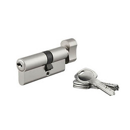 Cylindre profil nickelé 6 goupilles 30x40mm 4 clés réversibles