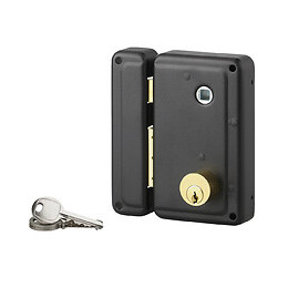 Serrure applique 76x130mm cylindre 45 fouillot gauche