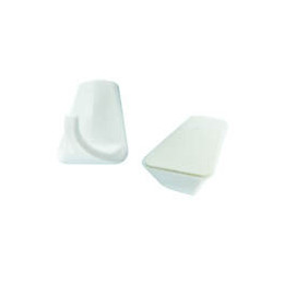 Crochet adhésif plastique blanc 35x33mm - 2 pièces