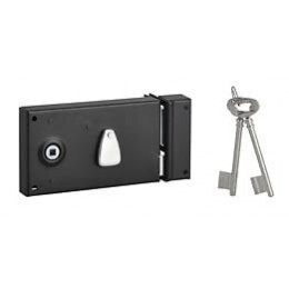 Serrure applique 140x82mm pêne dormant 1/2 tour 2 clés droite