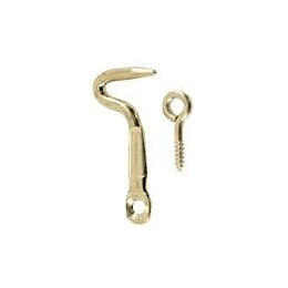 Crochet demi rond laitonné 3.5x25mm - 2 pièces