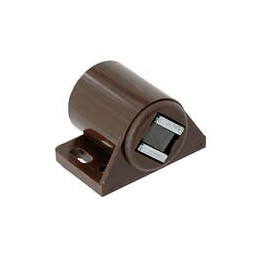 Loqueteau magnétique rond plastique marron 4kg - 2 pièces