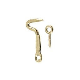 Crochet demi rond laitonné 3.5x25mm - 2 pièces