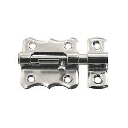 Targette à pêne rond acier nickelé 25mm - 1 pièce