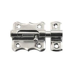 Targette à pêne rond acier nickelé 35mm - 1 pièce