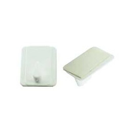 Crochet adhésif plastique blanc 33x40mm - 2 pièces