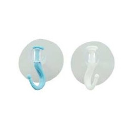 Crochet ventouse plastique cristal diamètre 35mm - 2 pièces