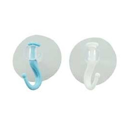 Crochet ventouse plastique cristal diamètre 35mm - 2 pièces