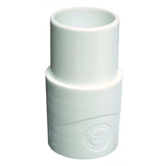 Embout plastique mâle diamètre 32 mm.