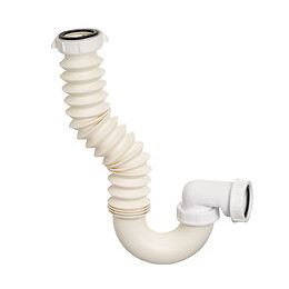 Siphon pour évier raccord extérieur intégré.