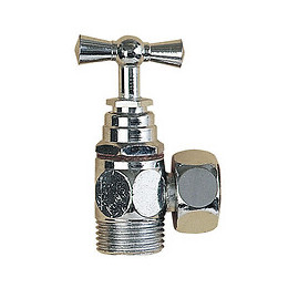 Robinet d'arrêt WC droit écrou prisonnier 12x17 mm laiton chromé.