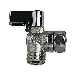 Robinet d'arrêt WC équerre 1/4 de tour 3/8 chromé.