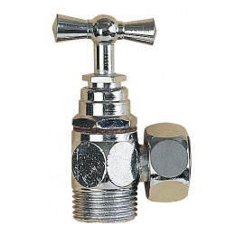 Robinet d'arrêt WC droit écrou prisonnier 12x17 mm laiton chromé.