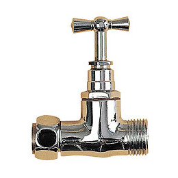Robinet d'arrêt WC droit écrou prisonnier 12x17 mm chromé.