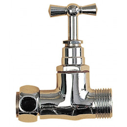 Robinet d'arrêt WC droit écrou prisonnier 12x17 mm chromé.