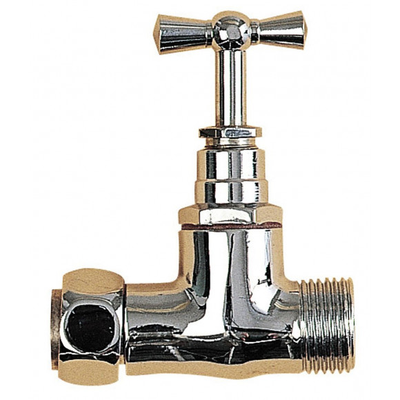 Robinet d'arrêt WC droit écrou prisonnier 12x17 mm chromé.
