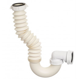 Siphon pour évier raccord extérieur intégré.