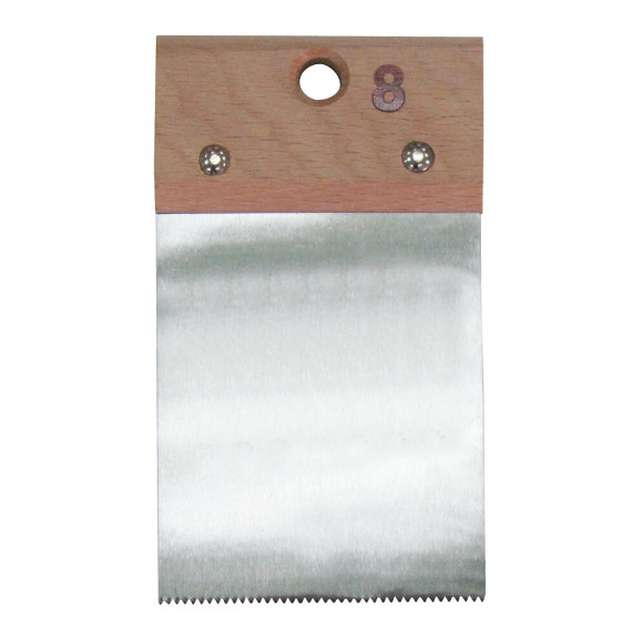 Couteau à colle denté manche bois 8cm